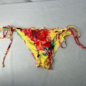 NWT RELLECIGA COLORFUL FLOWER PRINT BIKINI TIE BOTTOMS B59